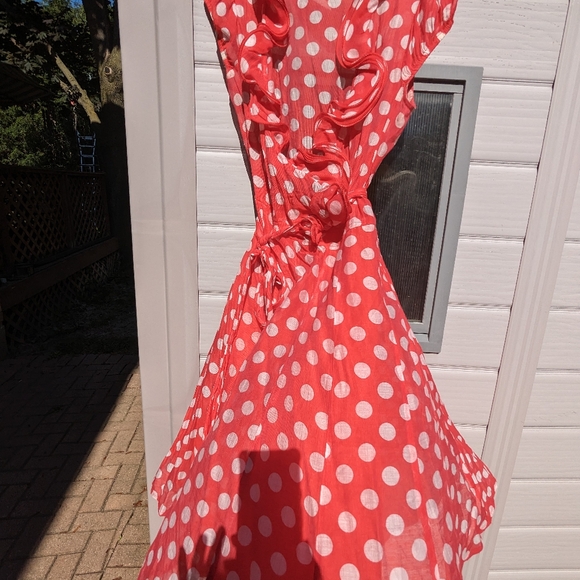 Red and White Polka-Dot Dress - Picture 4 of 5